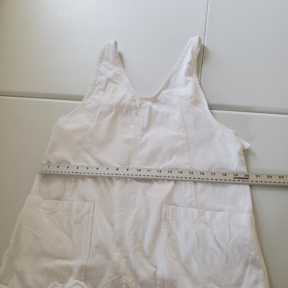 Free People We The Free Shortalls High Roller Womens Medium White Overall Shorts - Picture 6 of 11